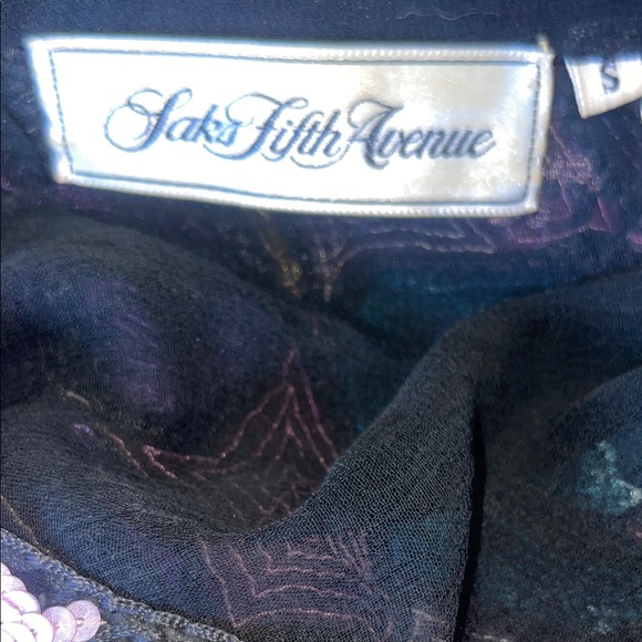 Vintage Saks Fifth Avenue Multicolor Psychedelic Sequin Top // Eclectic Handmade - Picture 6 of 7